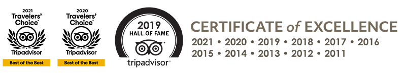 Hall of Fame TripAdvisor Certificate of Excellence Stowe Lodging