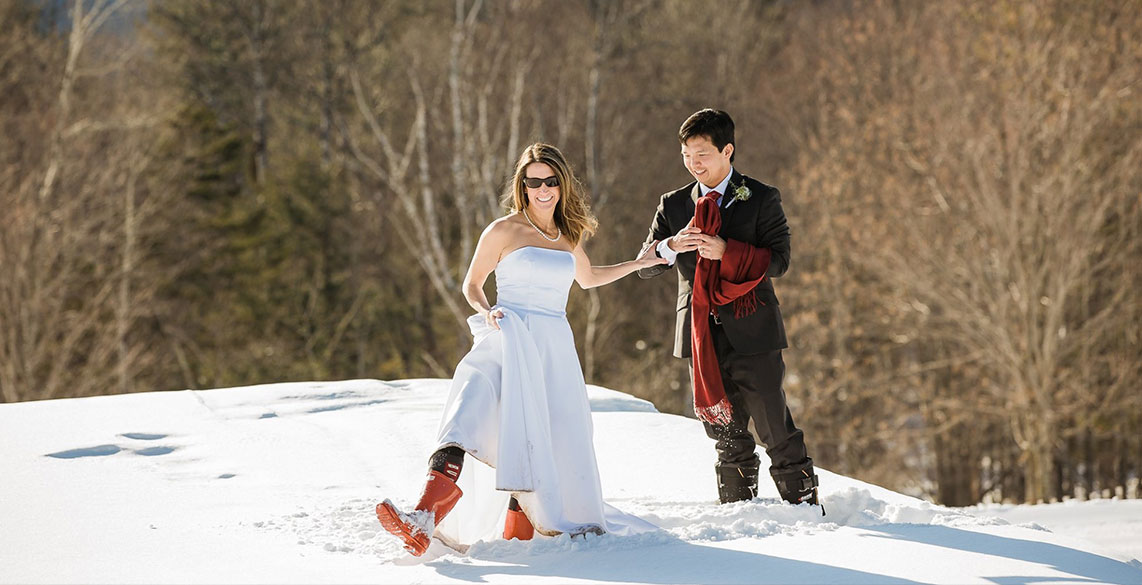 Winter wedding in Stowe Vermont